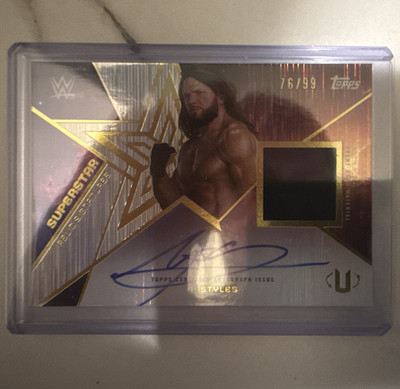 Topps WWE Slam Attax AJ Styles Auto Relic Superstar Relic Autograph #SRS-AJS /99