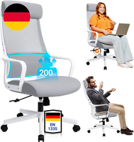 Melokea BüRostuhl Ergonomisch Mit Verstellbarer KopfstüTze, Schreibtischstuhl Mi