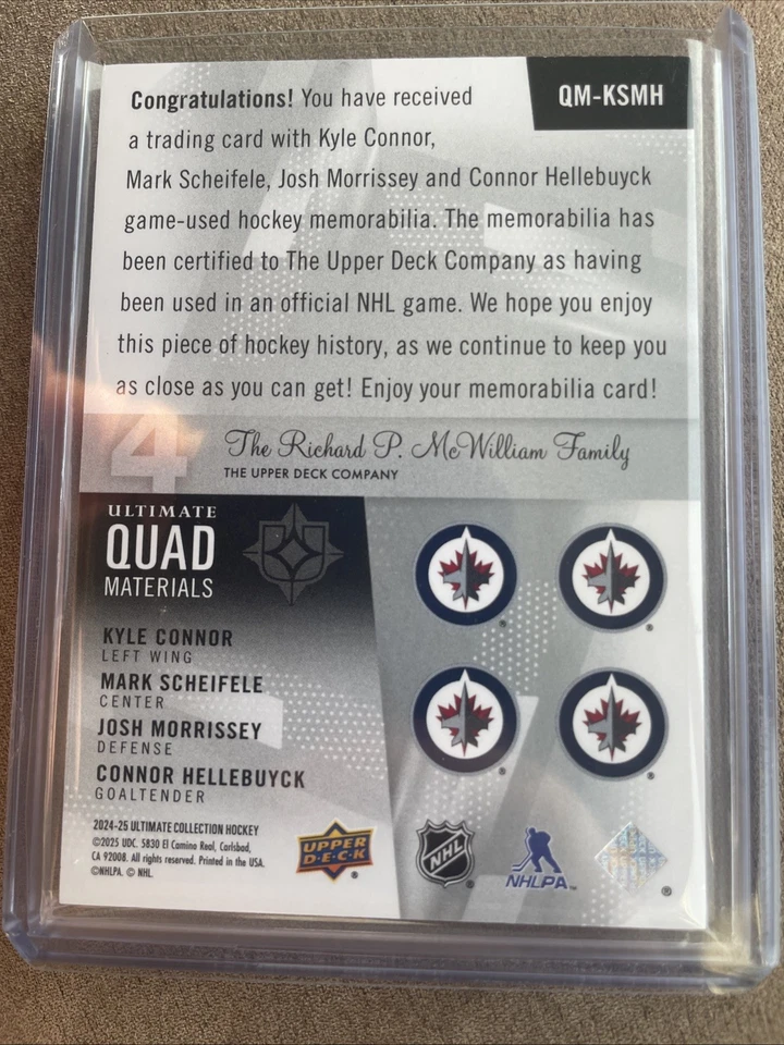 2024-25 Ultimate Quad Materials Winnipeg Jets /149 #QM-KSMH - Image 2 of 2