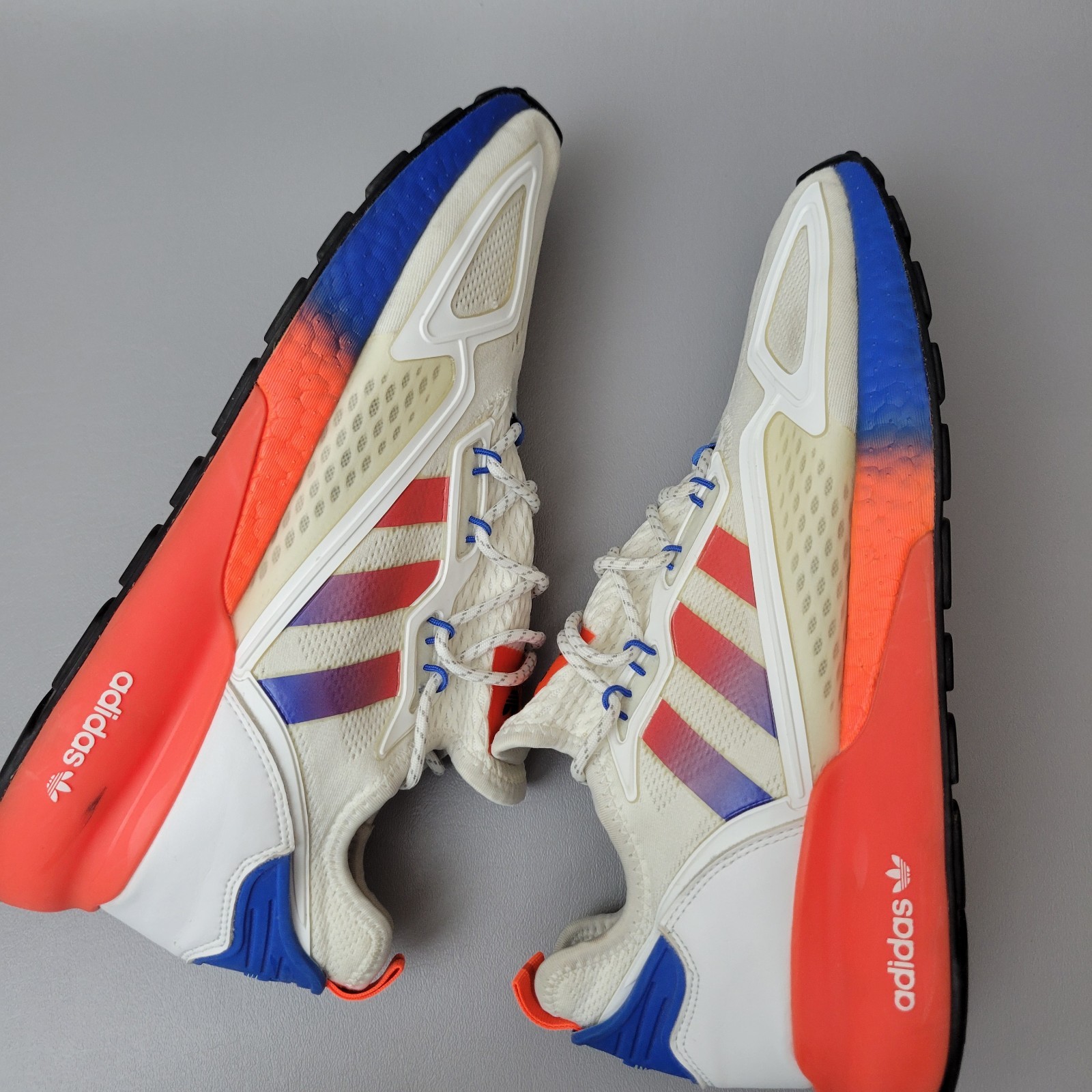 SAOLA Adidas ZX 2K Boost Originals 'Bianco Rosso Solare' Sneakers Uomo Taglia 12 FV9996