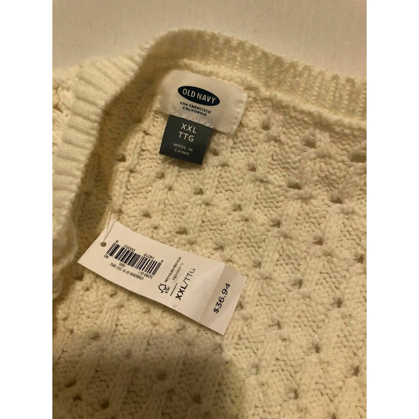 OFF WHITE Felpa donna Oldy Navyie tagli for XXLlia maglia grossa bianco spor ciaoa!