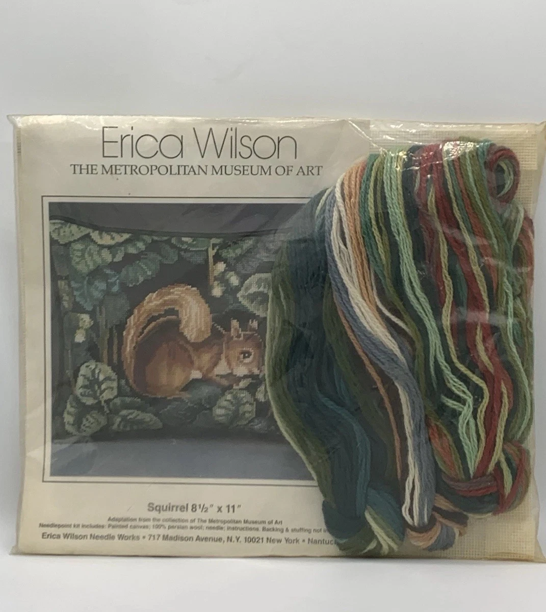 Kit Broderie Erica Wilson – Honey Haven, Oreiller, Motif Fleurs, Vintage