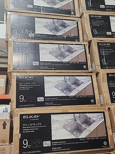 Crosstown 33 in. Drop-In/Undermount Double Bowl Stainless Steel Kitchen Sink w/