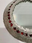 Decorative Wall Mirror Featuring a Textured Silver Metal Frame Accented with Red — photo 5