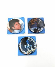 Vintage Michael Jackson TM Lot Of 3 2.25&rdquo; Pinback Button Badges 1980s Thriller
