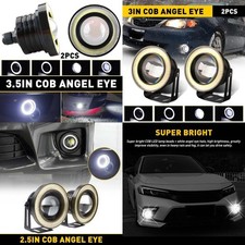 3.5 Cob Car Led Projector Angel Eye Lights Drl Halo Ring Fog Drive Lamp Us H
