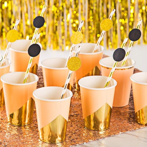 MOWO Glitter Confetti Circles Wedding Party Decor and Gold,black Dots,200pc - Picture 7 of 9