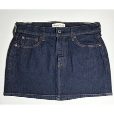 Abercrombie Fitch Mid Rise Denim Jean Mini Skirt Coquette Clean Girl Size 25/0