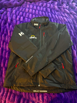 Helly Hansen Midlayer Jacket Mens XL Black Twisted Tea Promo Waterproof Fleece