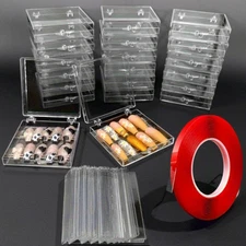 24PCS Plastic Artificial Nail Display Storage Box Clear Press on Nail