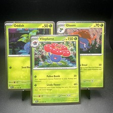 001 Oddish 002 Gloom 003 Vileplume Phantasmal Flames PFL Cosmos Holo Promos NM