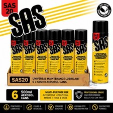 SAS Universal Maintenance Spray 500ml x6 Penetrating Oil PTFE Lubricant 360°