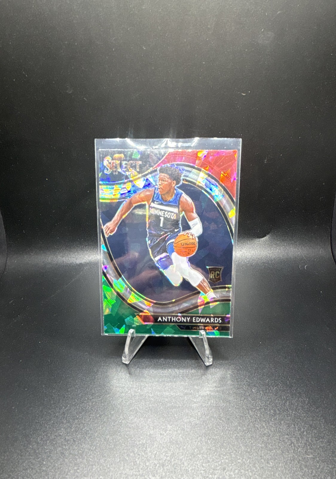 2020-21 Panini Select Courtside Anthony Edwards Red White Green Ice Prizm (RC)