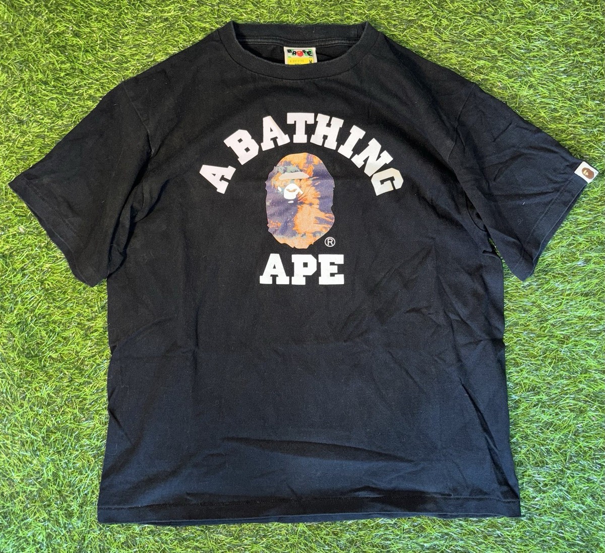 BAPE Multi Camo Ape Head T-shirt Black A Bathing Ape Size Medium 