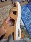 INSCIT Women’s Tan Strappy Sandals Gold Glitter Buckle Faux Leather 9.5 NWD — photo 2