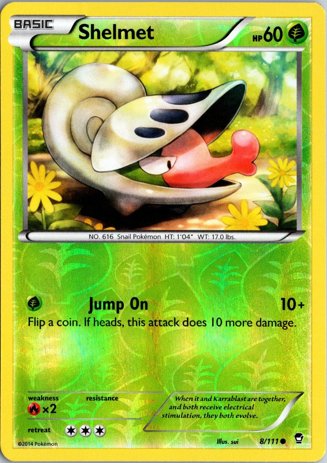 Shelmet 8/111 Common Furious Fists Pokemon Reverse Holo Near Mint