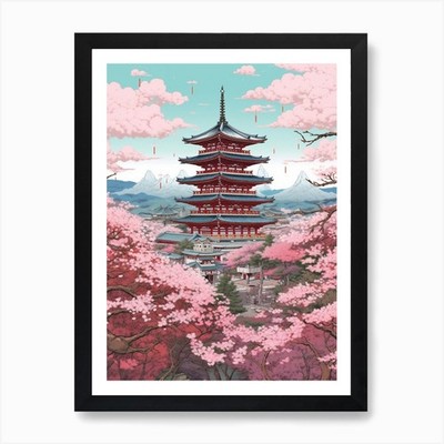 The Kiyomizu Dera Temple Kyoto Japa Framed Wall Art Poster Canvas Print Picture