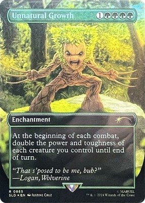 Light Play x 1 Unnatural Growth - Rainbow Foil WotC Shooting Star Symbol - SLD S