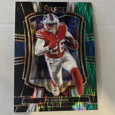 2025 Panini Select Black and Green Prizm Shock #186 Ty Johnson Buffalo Bills