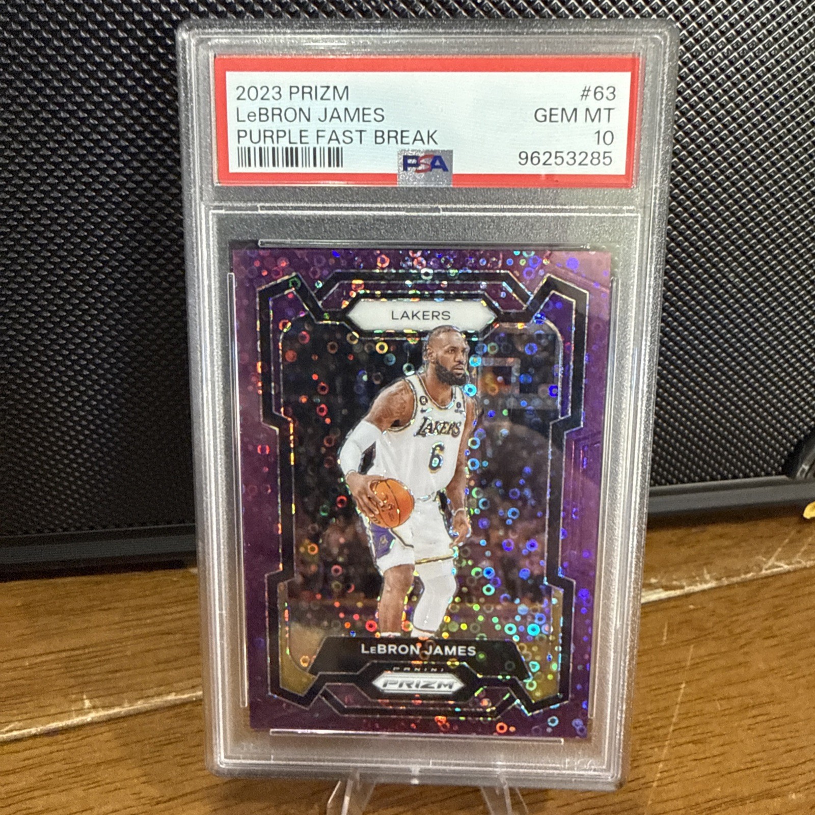 2023-24 Panini Prizm - LeBron James #63 Purple Fast Break Prizm /75