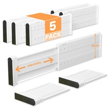 5 Pack Drawer Dividers for Clothes Adjustable Drawer Dividers 4" High Expanda...