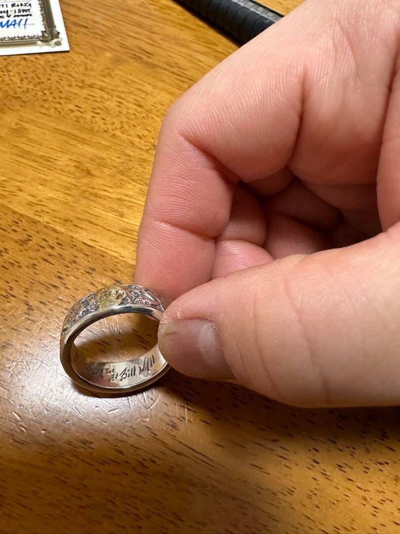 ビルウォールレザー シルバー スカル リング 17号 メンズ指輪