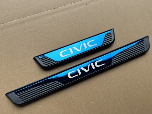 4Pcs Blue Door Scuff Sill Cover Panel Step Protector for Honda Civic Accessories - Picture 3 of 13