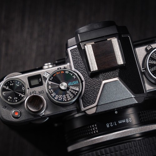 Copri scarpa calda per fotocamera in legno retrò con pulsante di scatto per Nikon zfc - Foto 13 di 24
