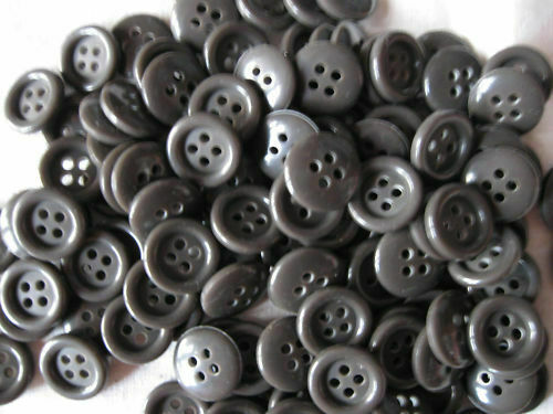 Lot De 6 Boutons Vintage Bleus - 2,2 Cm, Pourtour Travaillé, Pied Plat, Occasion