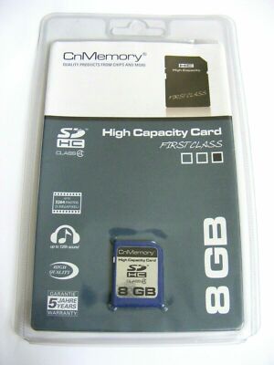 8GB SDHC Card Class 4 ( 8GB SDHC Karte ) CnMemory Neu
