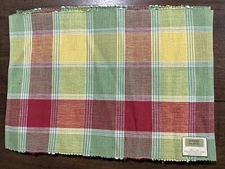 4 Newport Home Collections Colorful Cotton Cloth Placemats Plaid NWT!