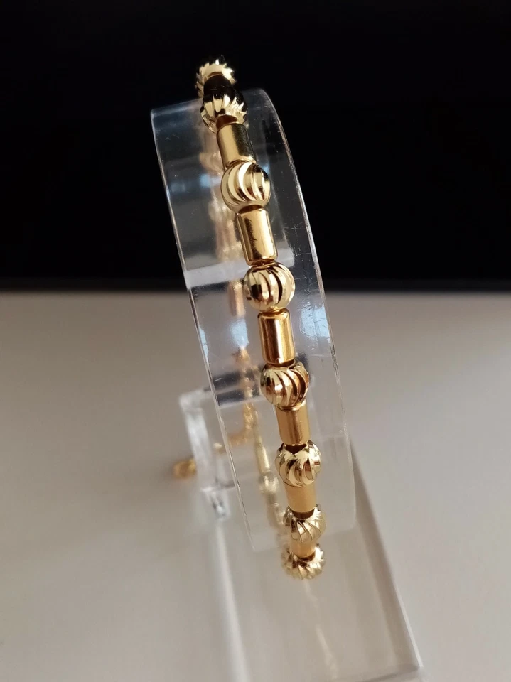 Schmuck Armband Spacer Perlen gefächert  vergoldet 19+4 cm - Bild 2 von 3