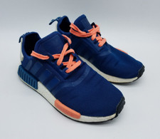 Adidas NMD R1 Youth's Size 5 Running Shoes Shadow Blue Solid Magenta White