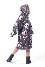 Personalized Dog Sherpa Blanket Hoodie, Pet Lover Name Oversize Blanket Hoodie