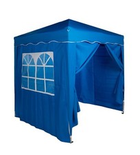Padiglione Gazebo Pieghevole 2x2m Tendone Tenda da Giardino Impermeabile Blu 4