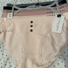 5 Laura Ashley Panties Brief Underwear Lingerie Nylon Spandex Solid Size Medium