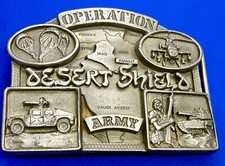 Operation Desert Shield United States Troops Army 1990 Commemorative Belt Buckle