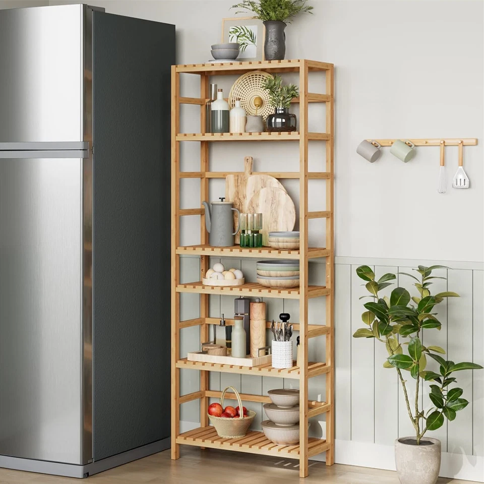 Küchenregal Holzregal Standregal Bambus Vorratsregal Küche Bambusregal Tiefe 25 - Bild 2 von 4