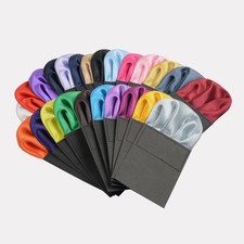 Men Solid Color Satin Pre Folded Hanky Pocket Square Wedding Party Handkerchief