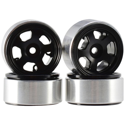 4x Cerchi Beadlock in Metallo Ruota 1,1" per RC Crawler Auto TRX4M 1/24 Assiale SCX24 RGT - Foto 13 di 27