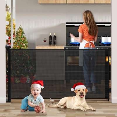 138 Inch Retractable Baby Gates Extra Wide, Mesh Baby Gate or Dog Gate,Toddle...