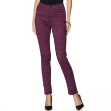 Diane Gilman Dg2 Virtual Stretch Novelty Skinny Jeans, Plum, 4
