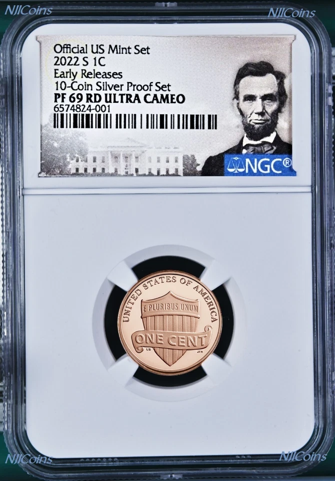 2022 US Mint 5 Coin Silver Proof SET Dime Cent Nickel $1 50c NGC PF69 ER - Image 2 of 4