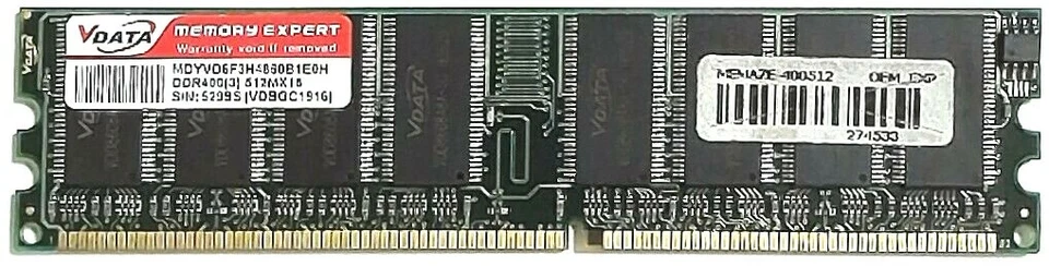 VData PC3200 (400MHz) - DDR Memory RAM - 512MB - 184 PIN - - Image 3 of 4