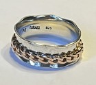 NWOT OR PAZ STERLING SILVER 925 TWO TONE ROSE SPINNER CHAIN RING SZ 9 ISRAEL PZ/ — photo 5