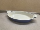 Le Creuset Blue Casserole Stoneware no lid numbered 24 on bottom baking medium — photo 1