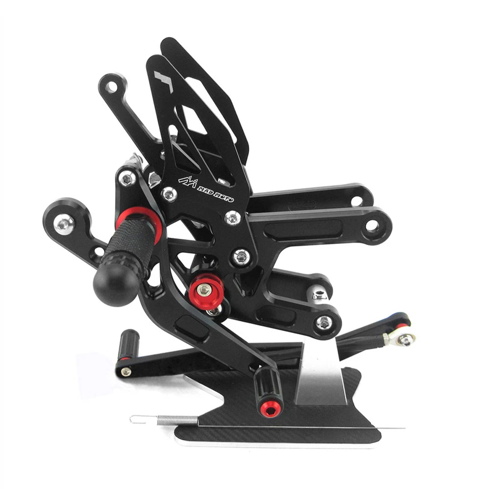 Juego trasero ajustable para motocicleta estriberas para Yamaha YZF-R6 2019 negro Foto 3 de 4