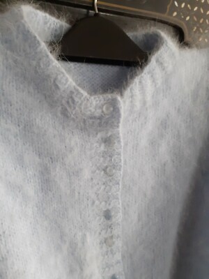 Gilet Angora Gris Clair Manches Longues Taille XL - Neuf Sans étiquettes, Luxe