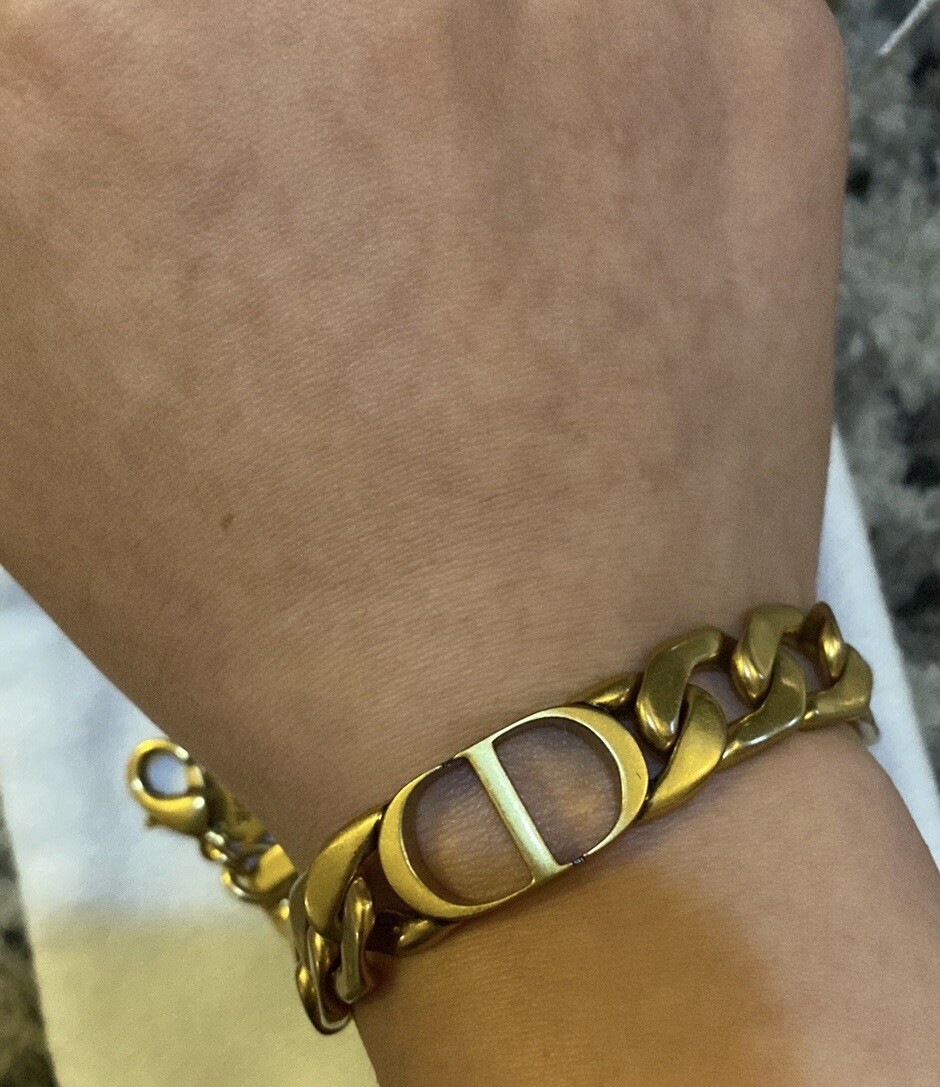 Dior 30 Montaigne Bracelet Antique Gold Finish Metal | eBay