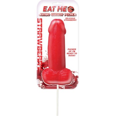 Jumbo Gummy Pecker Pop Bachelorette Party Novelty Gift - Strawberry